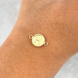 Charm Letter H 0.5gr / 1.6cm / Circular Embroidered Yellow Gold ©