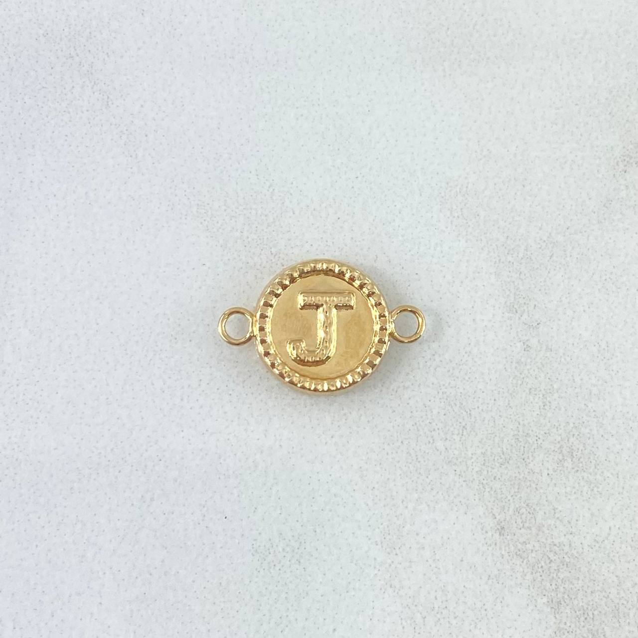 Charm Letter J 0.65gr / 0.7in / Bordered Circle 18K Gold ©