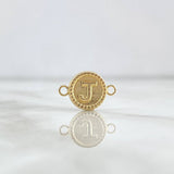 Charm Letter J 0.65gr / 0.7in / Bordered Circle 18K Gold ©