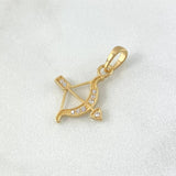 Pendant Bow Arrow 1.15gr / 2.5cm / White Zircons Yellow Gold ©