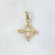 Pendant Bow Arrow 1.15gr / 2.5cm / White Zircons Yellow Gold ©