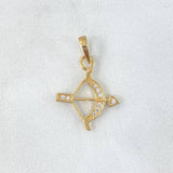 Pendant Bow Arrow 1.15gr / 2.5cm / White Zircons Yellow Gold ©