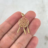 Pendant Dreamcatcher 1.55gr / 3.5cm / Smooth Yellow Gold