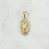 Pendant Virgin Mary Silhouette 2.45gr / 3cm / White Zircons Yellow Gold