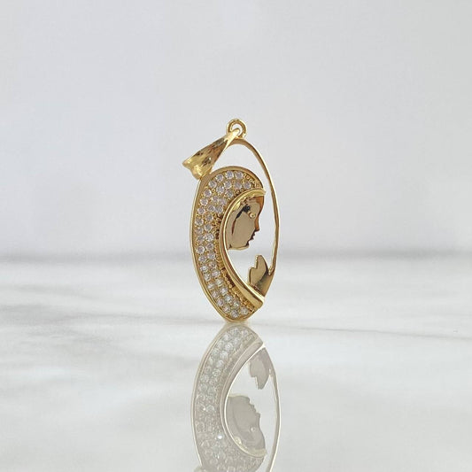 Pendant Virgin Mary Silhouette 2.4g / 1 1/4 in 18K Yellow Gold