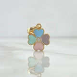 Pendant Clover 2.1gr / 2.2cm / White Zircon Yellow Gold