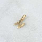 Pendant Letter N Italic 0.5gr / 1.5cm / Polished Yellow Gold