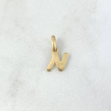 Pendant Letter N Italic 0.4gr / 1.5cm / Polished 18K Yellow Gold ©