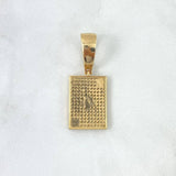 Pendant of Spades Card 4.95gr / 3.4cm / White Zircons Yellow Gold
