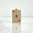 Pendant of Spades Card 4.95gr / 3.4cm / White Zircons Yellow Gold