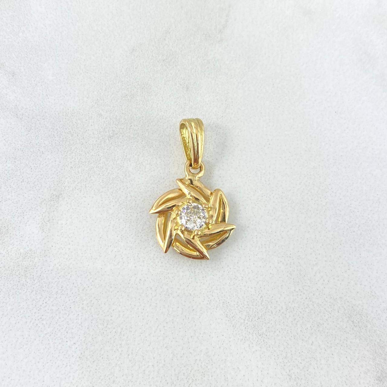 Pendant Propeller 2.15gr / 2.1cm / White Zircon Yellow Gold
