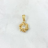 Pendant Propeller 2.15gr / 2.1cm / White Zircon Yellow Gold