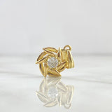 Pendant Propeller 2.15gr / 2.1cm / White Zircon Yellow Gold