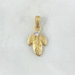 Pendant Triple Leaf 1.9gr / 2.4cm / White Zircon Yellow Gold