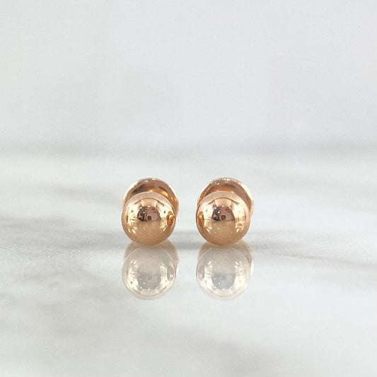 Stud Earrings Bead Polished 0.9gr / 8mm 18K Rose Gold ©