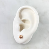 Stud Earrings Bead 0.5gr / 5mm Polished Rose Gold