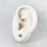 Stud Earrings Bead Polished 0.9gr / 8mm 18K Rose Gold ©