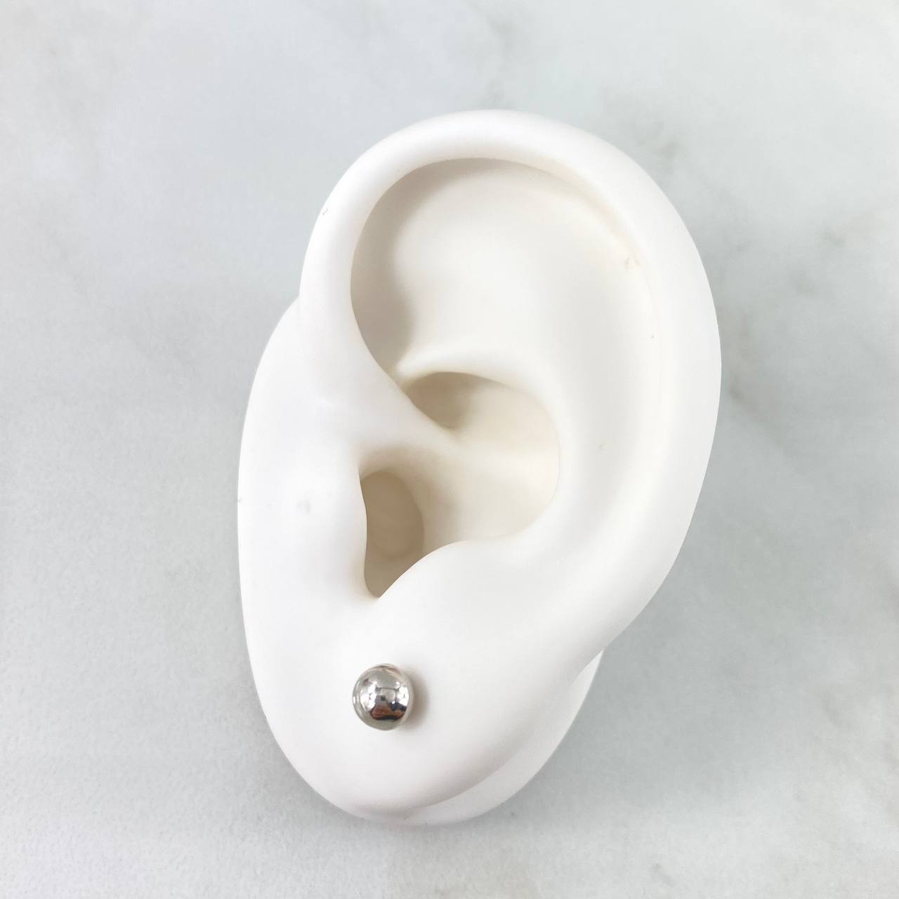 Stud Earrings Bead 0.55gr / 5mm Polished White Gold