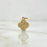 Pendant Clover VCyA 1.35gr / 1.8cm / Diamond Cut Punteado Oro Amarillo 18K ©