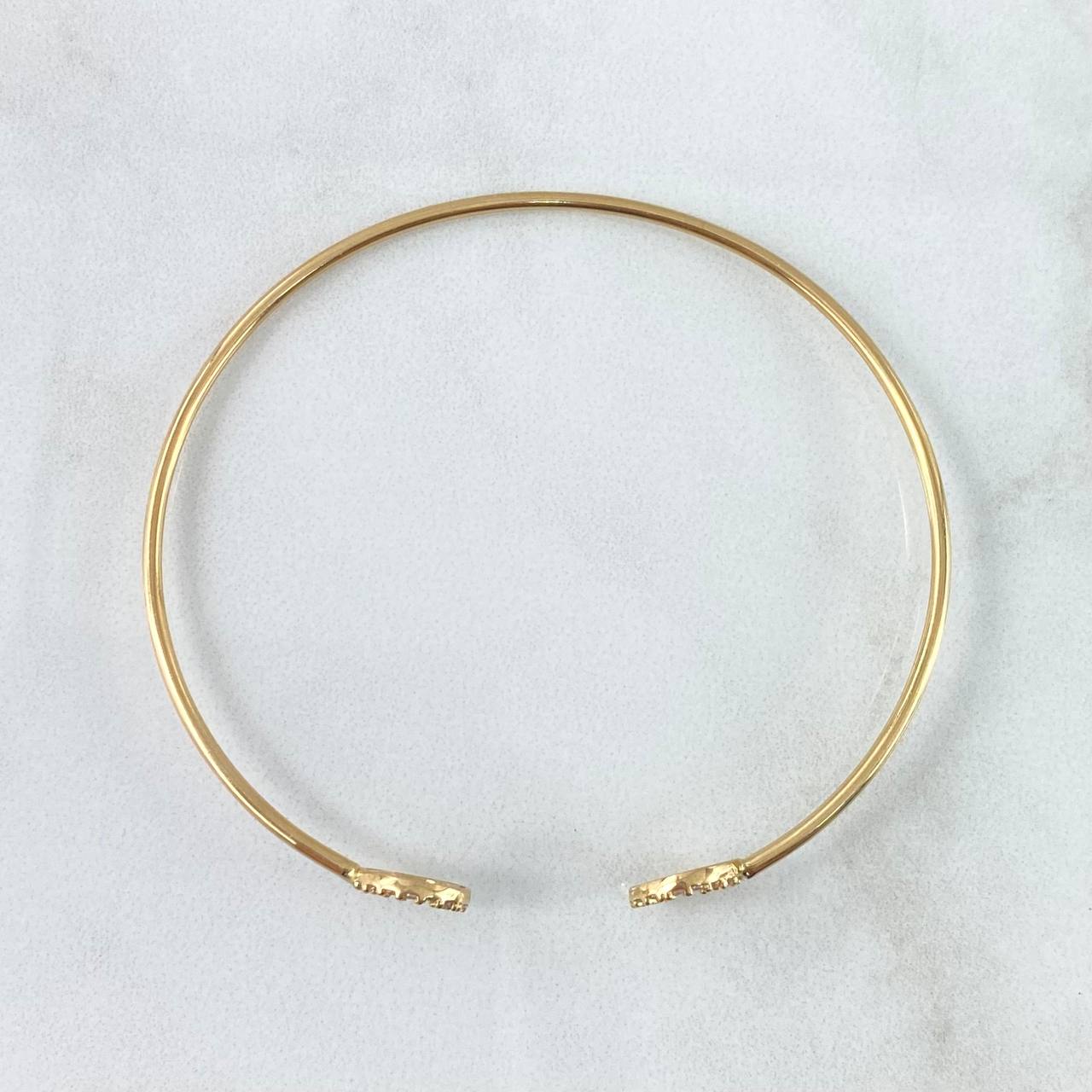 Bracelet Hoop Circles 4.25gr / 18.5cm / White Zirconia Yellow Gold