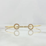 Bracelet Hoop Circles 4.25gr / 18.5cm / White Zirconia Yellow Gold