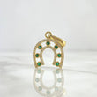 Pendant Horseshoe 2.55gr / 2.6cm / White Zircons - Yellow Gold Green
