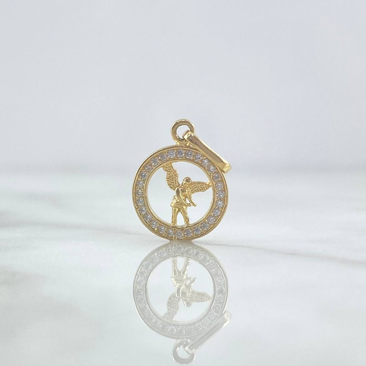 Dije San Gabriel Circular Tupido 1.05g / 3/4 in Oro Amarillo 18K
