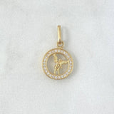 Dije San Gabriel Circular Tupido 1.05g / 3/4 in Oro Amarillo 18K