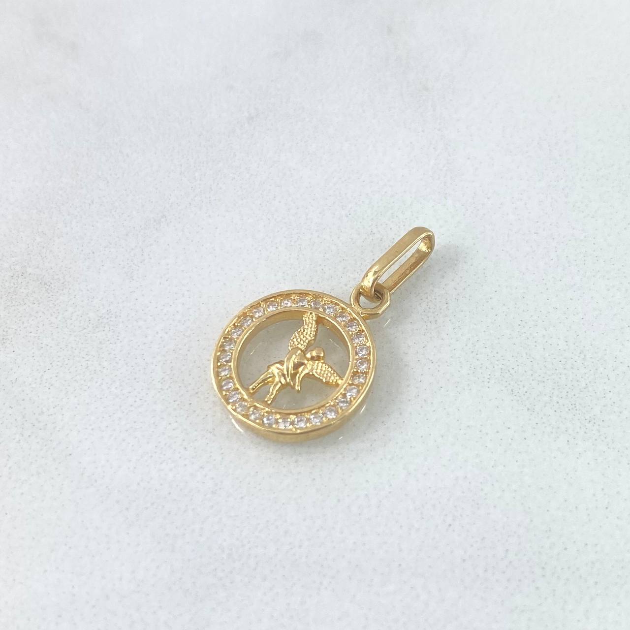 Dije San Gabriel Circular Tupido 1.05g / 3/4 in Oro Amarillo 18K