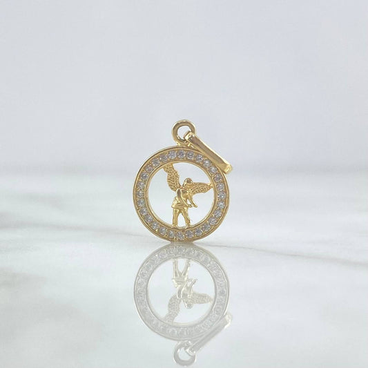 Dije San Gabriel Circular Tupido 1.05g / 3/4 in Oro Amarillo 18K