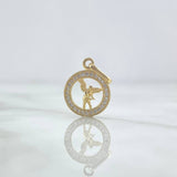 Dije San Gabriel Circular Tupido 1.05g / 3/4 in Oro Amarillo 18K