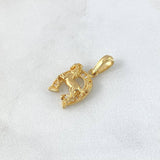 Pendant Horseshoe Horse Relief 1.9gr / 2cm / White Zircons Yellow Gold ©