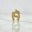 Pendant Horseshoe Horse Relief 1.9gr / 2cm / White Zircons Yellow Gold ©