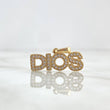 Pendant God 1.9gr / 1.3cm / White Zircons Yellow Gold
