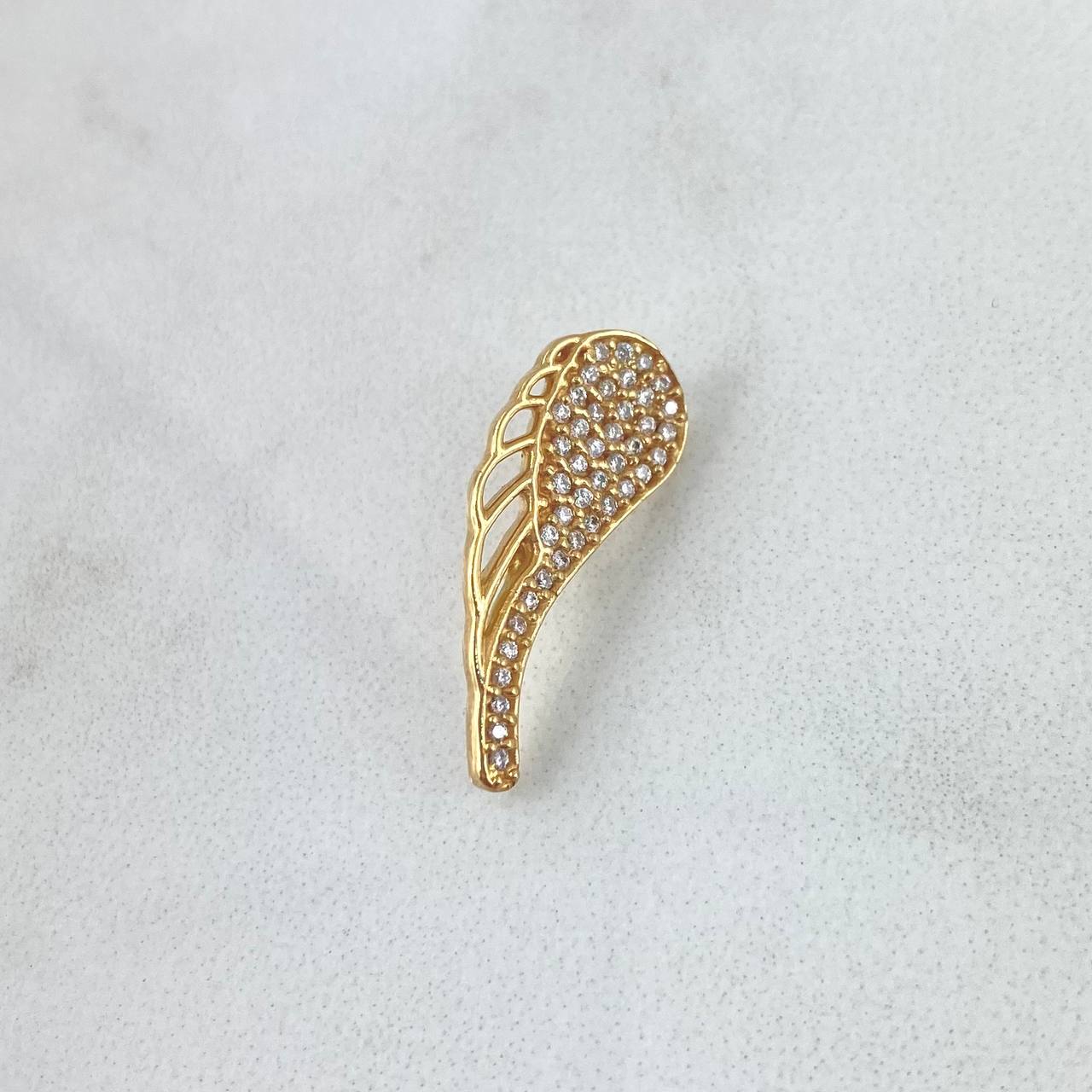 Pendant Wing 1.55gr / 2cm / White Zircons Yellow Gold