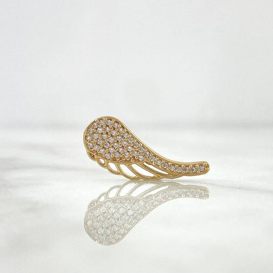 Pendant Wing 1.55gr / 2cm / White Zircons Yellow Gold