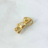 Pendant Little Bear Thumbs Up 4.35gr / 2.2cm / White Zircons Pink Eyes Yellow Gold