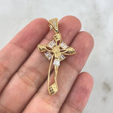 Pendant Cruz Cristo Molino 4.95gr / 4.5cm / White Zirconia Yellow Gold