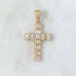 Pendant Victorian Beaded Cross 5.5gr / 4.4cm / White Zirconia Yellow Gold