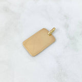 Dije Placa Rectangular 2.3gr / 2cm-3cm / Lisa Oro Amarillo 18K