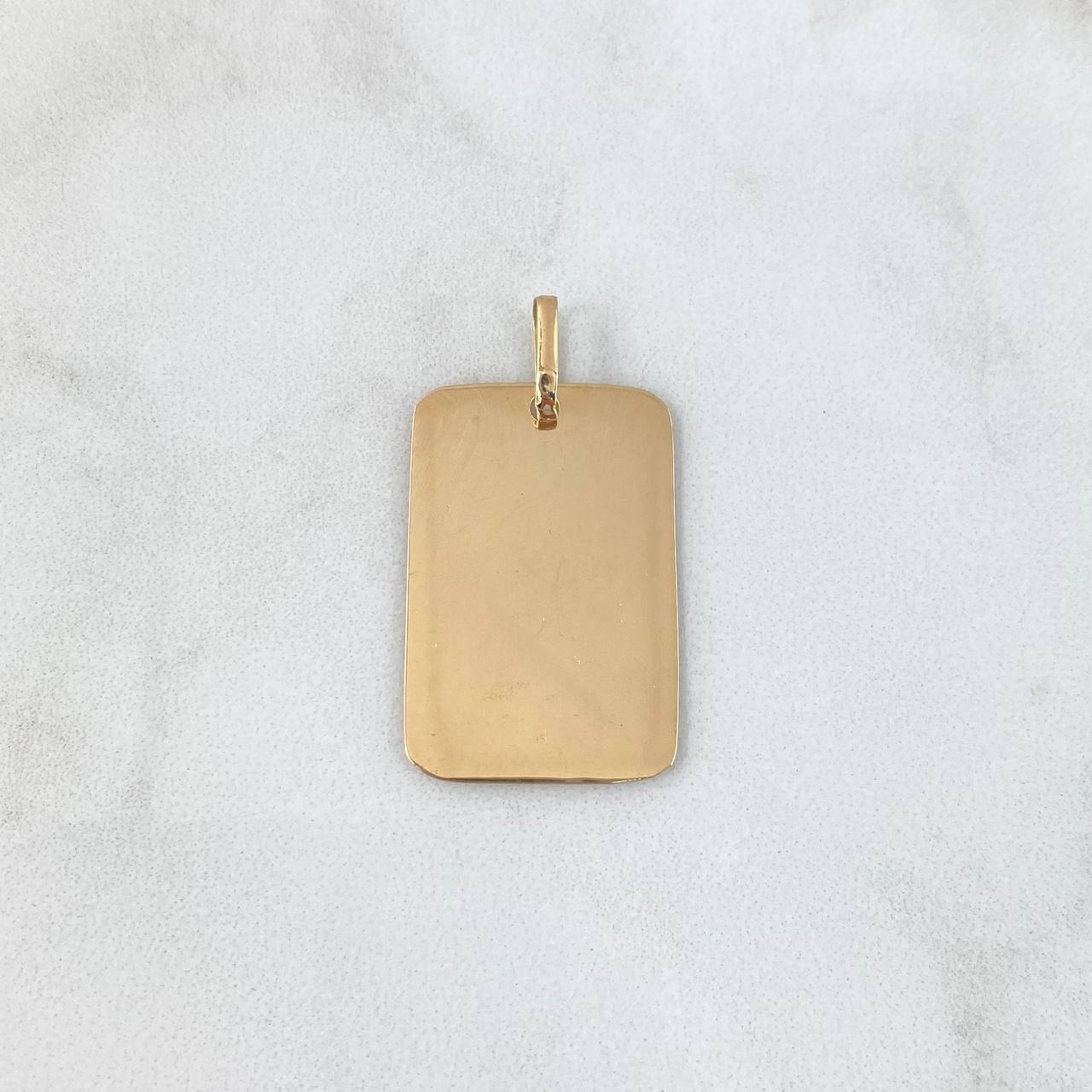 Dije Placa Rectangular 2.3gr / 2cm-3cm / Lisa Oro Amarillo 18K