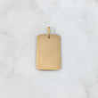 Dije Placa Rectangular 2.3gr / 2cm-3cm / Lisa Oro Amarillo 18K