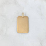 Dije Placa Rectangular 2.3gr / 2cm-3cm / Lisa Oro Amarillo 18K