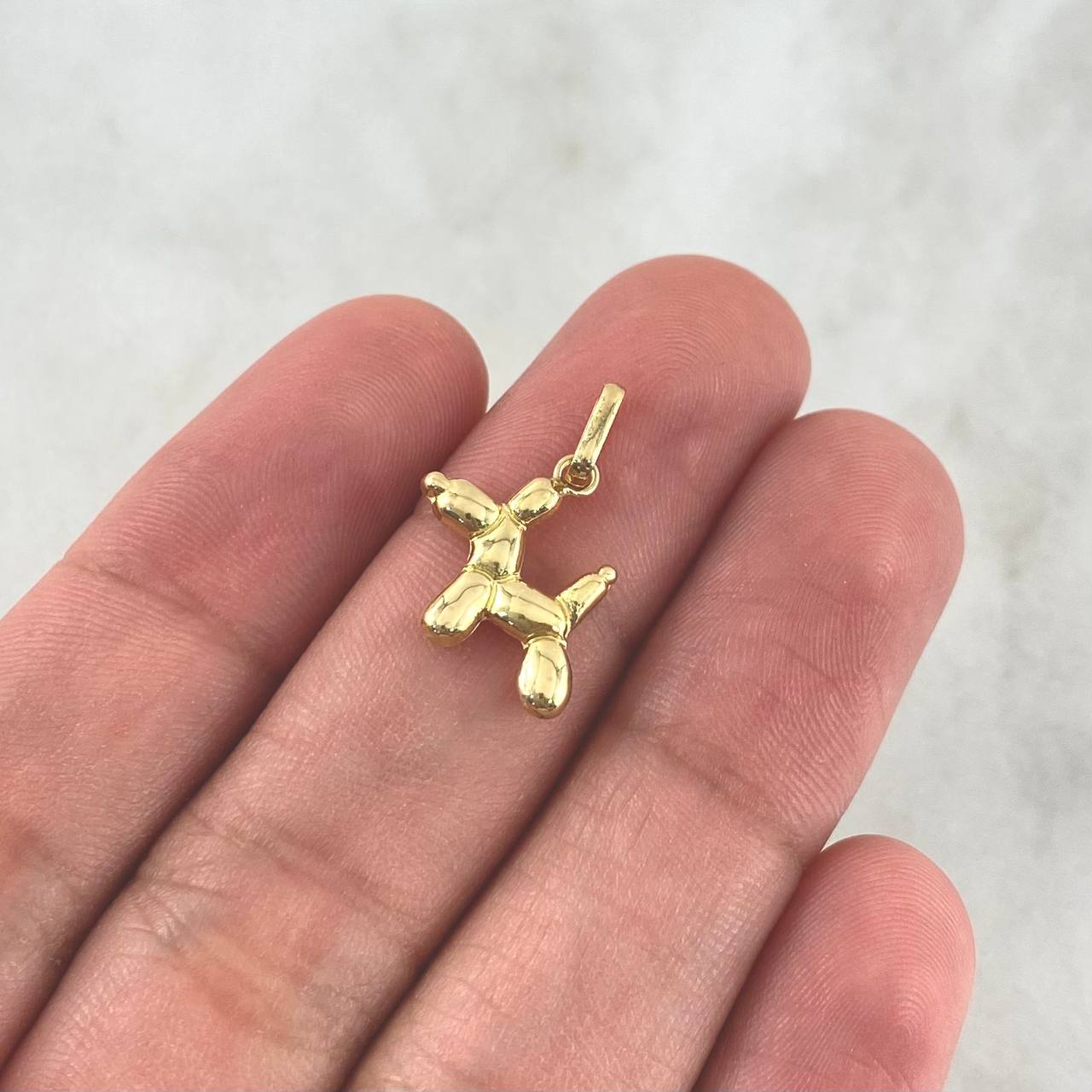 Pendant Perro Globo 0.5gr / 1.5cm / Yellow Gold Die-cut