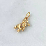 Pendant Bear Little Hand Up 1.85gr / 2.4cm / Pink Zircon Heart - Yellow Gold Coffees ©