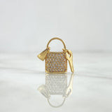 Pendant Lock Bag 2.15gr / 2cm / White Zircons Yellow Gold