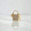 Pendant Lock Bag 2.1gr / 2cm / White Zircons Yellow Gold