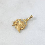 Dije Tortuga Ancla Timon 1.5gr / 1.8cm / Texturizado Oro Amarillo ©