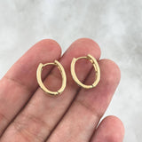 Candongas Mela 3.15gr / 1.4cm / Basteadas Ovaladas Oro Amarillo *