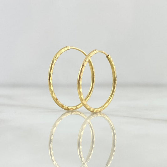 Candongas Aro Rayado 1.25gr / 2.2cm / Oro Amarillo 18K